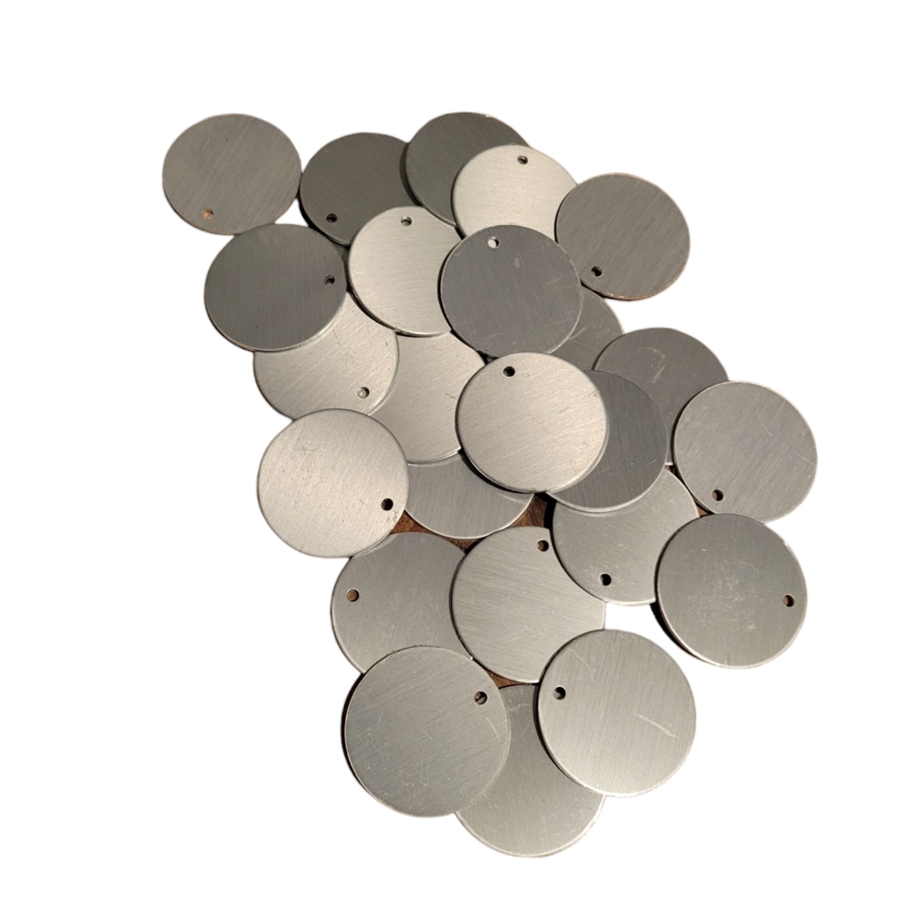 25pk - 1.5" Round Silver Stamping Blanks Aluminum 14 Gauge